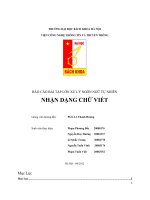 báo cáo bài tập lớn xử lý ngôn ngữ tự nhiên đề tài nhận dạng chữ viết