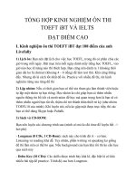 TỔNG hợp KINH NGHIỆM ôn THI TOEFT iBT và IELTS đạt điểm CAO