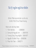 slike thuyết trình báo cáo sử lý ngôn ngữ tự nhiên đề tài phân loại văn bản lọc thư rác