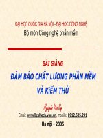 đảm bảo chất lượng phần mềm và kiểm thử  chương 2 các loại kiểm thử và xác minh