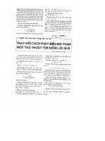 thay đổi cách phát biểu bài toán- một thủ thuất tìm kiếm lời giải