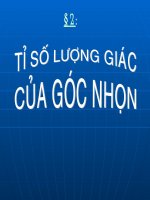 Bài 2 Tỉ số lượng giác của góc nhọn
