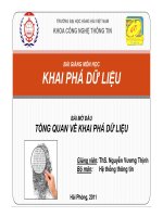 bài giảng môn học khai phá dữ liệu bài mở đầu ths nguyễn vương thịnh