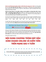 Bắt đầu kinh doanh online và kiếm tiền trên mạng sau 4 tuần
