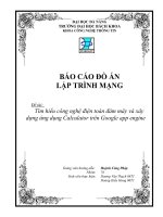 báo cáo đồ án lập trình mạng đề tài   tìm hiểu công nghệ điện toán đám mây và xây dựng ứng dụng calculator trên google app engine