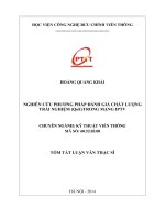 NGHIÊN CỨU PHƯƠNG PHÁP ĐÁNH GIÁ CHẤT LƯỢNG  TRẢI NGHIỆM (QoE)TRONG MẠNG IPTV