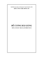Đề cương bài giảng cơ sở kỹ thuật lập trình ngôn ngữ c