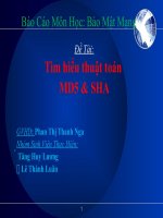 Đề tài tìm hiểu thuật toán MD5  SHA