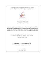 BER TRONG HỆ THỐNG TRUYỀN THÔNG QUANG  KHÔNG DÂY ĐA CHẶNG SỬ DỤNG KỸ THUẬT DF