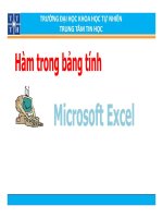 CÁC HÀM CƠ BẢN TRONNG EXCEL