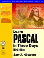 Learn pascal in three days