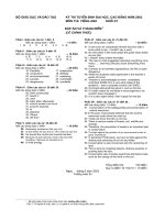 ĐA Đề thi ĐH Anh Văn khối D 2003