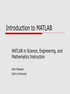 introduction to matlab ppt