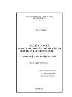 Khóa luận tốt nghiệp bảo tồn làng cổ đường lâm   sơn tây   hà nội gắn với phát triển du lịch sinh thái