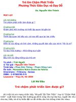 TRẺ CHẬM PHÁT TRIỂN  PHƯƠNG THỨC GIÁO DỤC VÀ DẠY DỖ