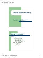 slike bài giảng cấu trúc dữ liệu và giải thuật - đỗ bích diệp chương 3 mảng và danh sách