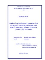 Nghiên cứu tình hình thực thi chính sách tín dụng đối với người nghèo theo nghị định số 78 2002 nđ CP trên địa bàn huyện vĩnh lộc tỉnh thanh hóa