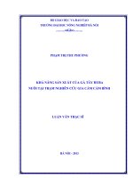 khả năng sản xuất của gà tây huba nuôi tại trạm nghiên cứu gia cẩm cẩm bình