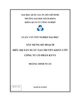 XÂY DỰNG KẾ HOẠCH  ĐIỀU ĐỘ SẢN XUẤT TẠI CHUYỀN KHĂN ƯỚT CÔNG TY CỔ PHẦN KYVY - LV Đại Học Bách Khoa