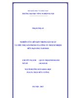 Nghiên cứu liên kết trong sản xuất và tiêu thụ sản phẩm của công ty trách nhiệm hữu hạn ong tam đảo