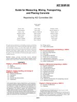 guide for measuring, mixing, transporting, and placing concrete