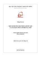 MỘT SỐ PHƯƠNG PHÁP PHÂN LỚP DỮ LIỆU  VÀ ỨNG DỤNG PHÂN LỚP DỊCH VỤ WEB