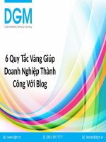 6 quy tắc vàng giúp doanh nghiệp thành công với blog