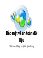 slike bài giảng tính toán di động - hà quốc trung chương 6 bảo mật và an toàn dữ liệu