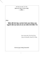 Biến đổi khí hậu và tình hình sức khỏe của người dân tại một số xã ven biển tỉnh Bến Tre