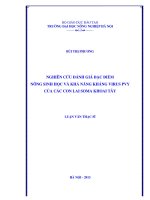 nghiên cứu đánh giá đặc điểm nông sinh học và khả năng kháng virus pvy của các con lai soma khoai tây