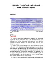 tiểu luận tìm hiểu các chức năng và thành phần ứng dụng của jquery