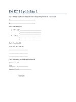 Đề kiểm tra 15 phút - lần 2 ( k )