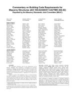 commentary on building code requirements for masonry structures