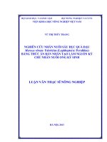 Nghiên cứu nhân nuôi sâu đục quả đậu maruca vitrata fabricius (lepidoptera pyralidae) bằng thức ăn bán nhân tạo làm nguồn ký chủ nhân nuôi ong ký sinh