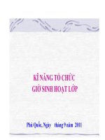 Kĩ năng tổ chứ giờ sinh hoạt lớp