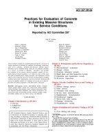 practices for evaluation of concrete in existing massive structures for service conditions