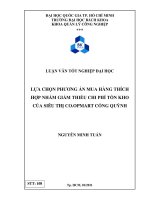 LỰA CHỌN PHƯƠNG ÁN MUA HÀNG THÍCH  HỢP NHẰM GIẢM THIỂU CHI PHÍ TỒN KHO  CỦA SIÊU THỊ CO.OPMART CỐNG QUỲNH - LV Đại Học Bách Khoa