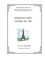 Kế hoạch cá nhân 2011 - 2012