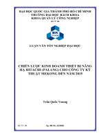 CHIẾN LỰỢC KINH DOANH THIẾT BỊ NÂNG  HẠ HITACHI (PALANG) CHO CÔNG TY KỸ  THUẬT MEKONG ĐẾN NĂM 2015 - LV ĐẠI HỌC BÁCH KHOA