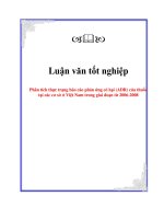 Luận văn phân tích thực trạng phản ứng có hại (ADR) của thuốc tại các cơ sở ở việt nam trong giai đoạn từ 2006 2008