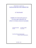 Nghiên cứu ứng dụng quản lý sử dụng điện (DSM) đối với công ty cổ phẩn lâm sản nam định