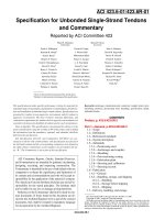 specification for unbonded single-strand tendons and commentary