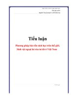 Tiểu luận phương pháp bảo tổn sinh học trên thế giới sinh vật ngoại lai rùa tai đỏ tại việt nam