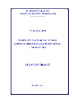 nghiên cứu giải pháp đầu tư công cho phát triển nhãn lồng huyện tiên lữ tỉnh hưng yên