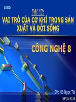 bài 17: vai tro cua cơ khí