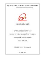 KỸ THUẬT LỌC CỘNG TÁC TRONG TƯ VẤN NGƯỜI DÙNG TWITTER