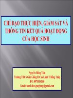 GIÁM SÁT VÀ THÔNG TIN KẾT QUẢ HOẠT ĐỘNG CỦA HS