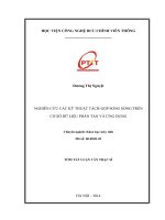 NGHIÊN CỨU CÁC KỸ THUẬT TÁCHGỘP SONG SONG TRÊN  CƠ SỞ DỮ LIỆU PHÂN TÁN VÀ ỨNG DỤNG