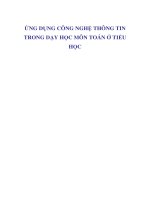 ƯDCNTT TRONG DẠY HỌC MÔN TOÁN Ở TIỂU HỌC