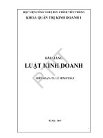 BÀI GIẢNG LUẬT KINH DOANH